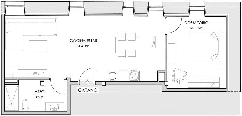 Plano apartamento Castaño